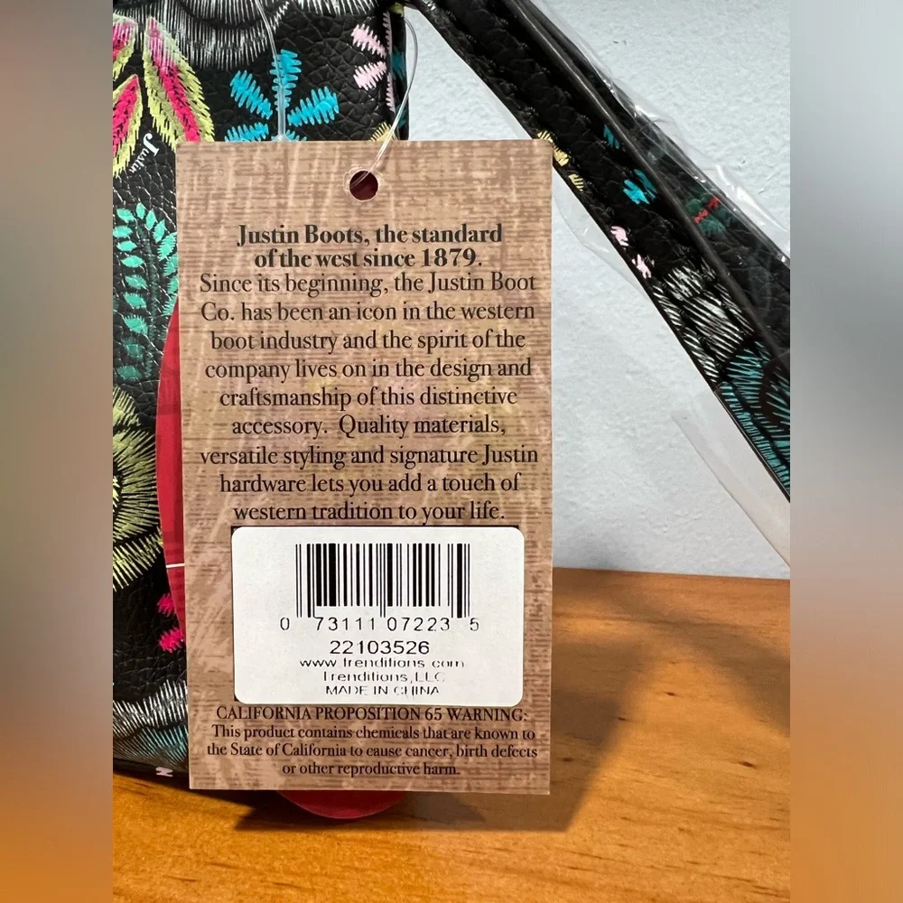 JUSTIN BOOTS NWT Western Desert Floral Essentials Pouch Removable Wristlest NEW